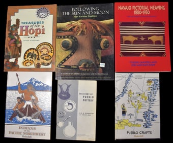 6 Native American Softback Books - Treasures of the Hopi, The Story of Pueblo Pottery, Navajo