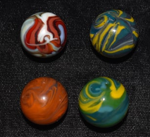 4 Signed 3/4" FSX Handmade Marbles