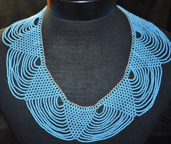25 1/4" Elaborate Handmade Egyptian Collar Custom Beaded Necklace