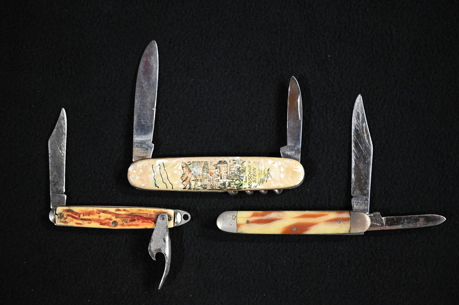 3 Vintage Pocket Knives. Rostfrei Inoxydable German Neuschwan Stein, Prov. Cut Co., Kutmaster. (1 of 8)