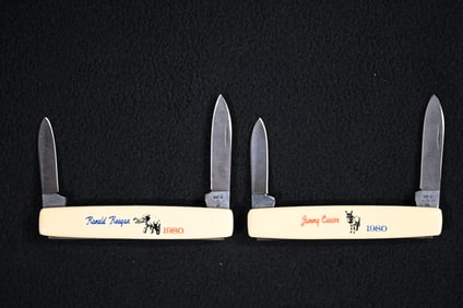 Case XX Ronald Regan & Jimmy Carter Campaign Advertisement Pocket Knives.