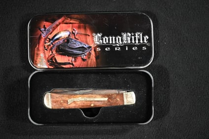 Rough Rider Long Rifle Series 2 Blade Pocket Knife in a Collectible Metal Tin.