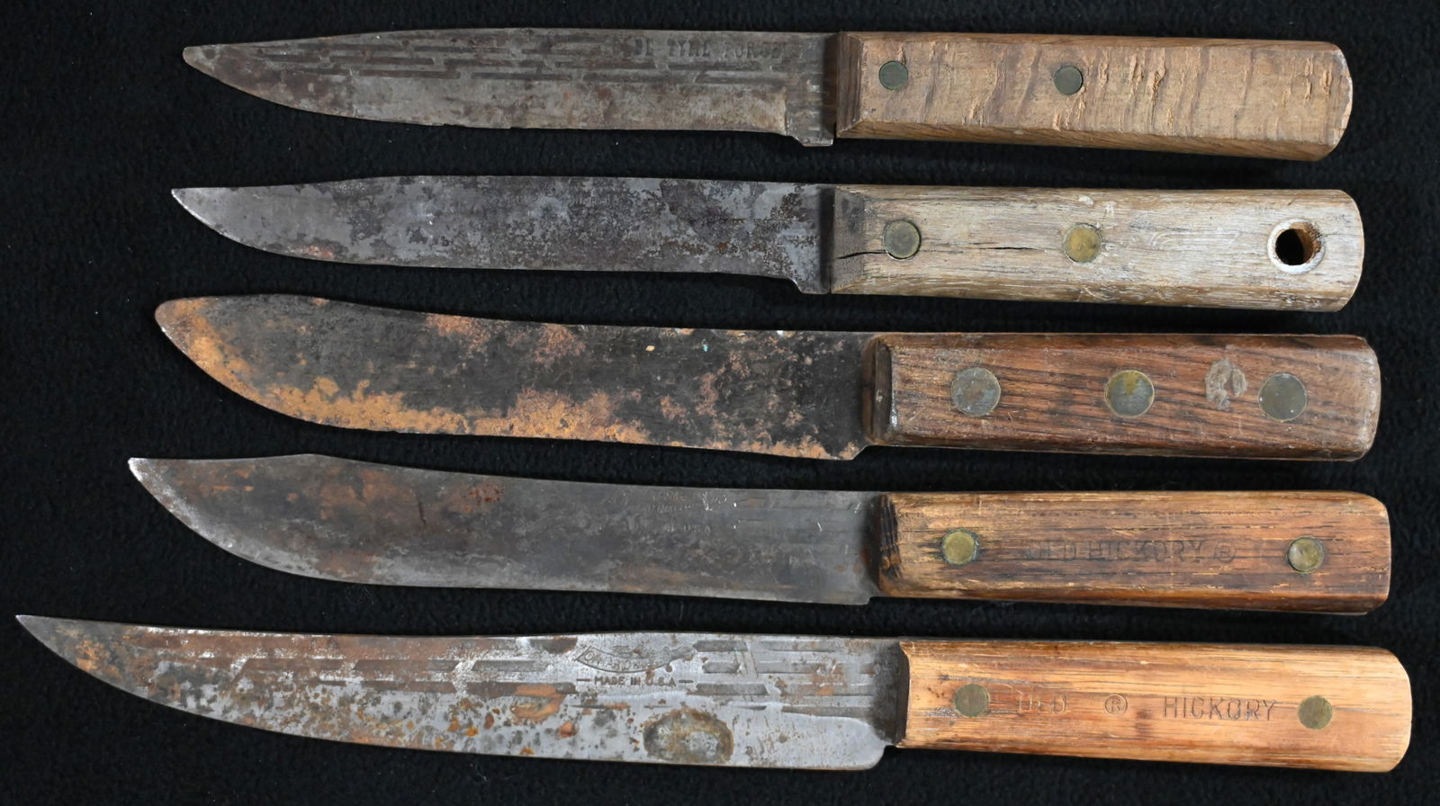 5 Vintage Butcher Knives 2 Ontario Knife Co., one Seargent Sheffield, one Old Tyme Forged. 12 3/4" (1 of 8)