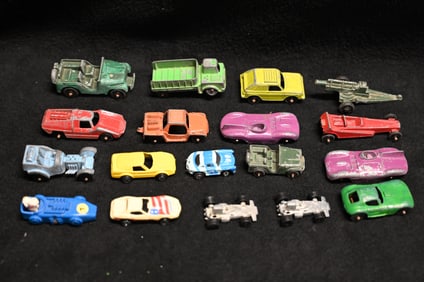 Group of Small Tootsie Toy Cars and Vintage Micro Machine Cars.