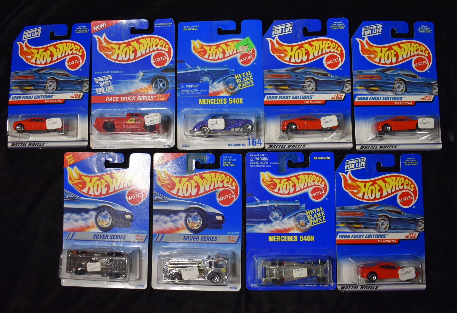 9 Hot Wheels 1:64 Scale Vintage 1990's Cars w/ Faults or Packaging faults: 9 Hot Wheels 1:64 Scale Vintage 1990's Cars w/ Faults or Packaging faults. The collector that had these loved looking for faults in packaging or on the cars themselves that happened during manufacturi