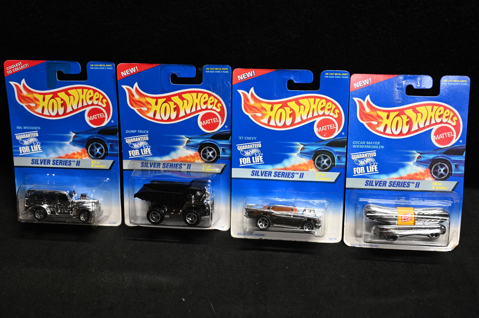 1995 Hot Wheels Silver Series 2 Complete Set of 4.: 1995 Hot Wheels Silver Series 2 Complete Set of 4.
