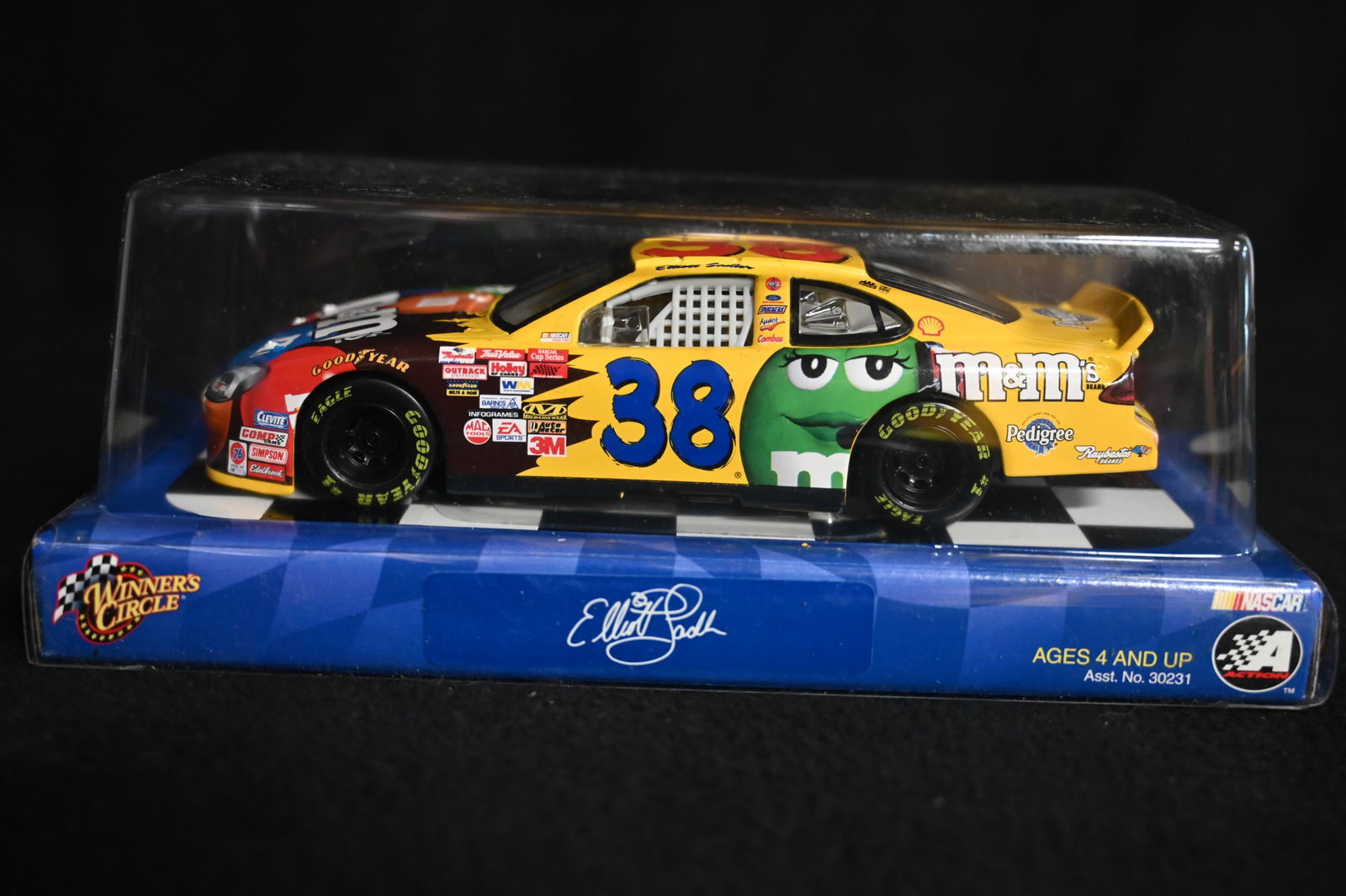 Elliott Saddler "M&M's" 2002 Winners Circle 1/24 Scale Die Cast NASCAR in Brand New Condition: Elliott Saddler "M&M's" 2002 Winners Circle 1/24 Scale Die Cast NASCAR. New in the box.