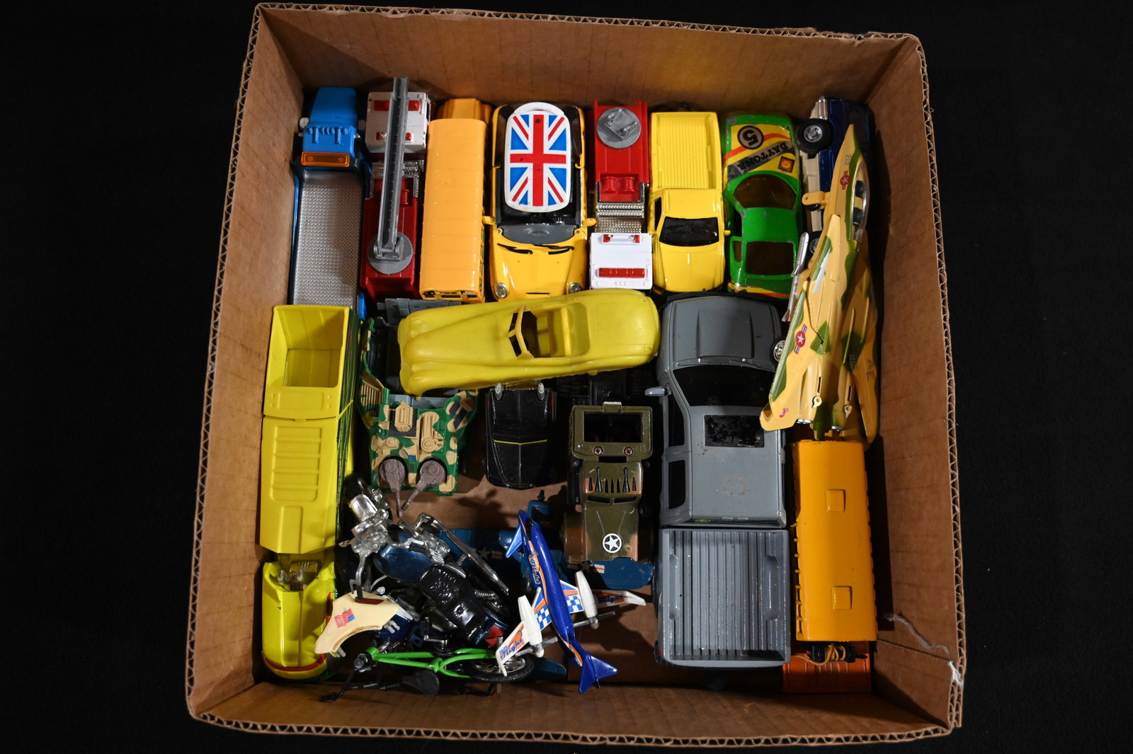 20 Vintage Toy Trucks, Cars, Motorcycles, and Planes Larger Size.: 20 Vintage Toy Trucks, Cars, Motorcycles, and Planes Larger Size.