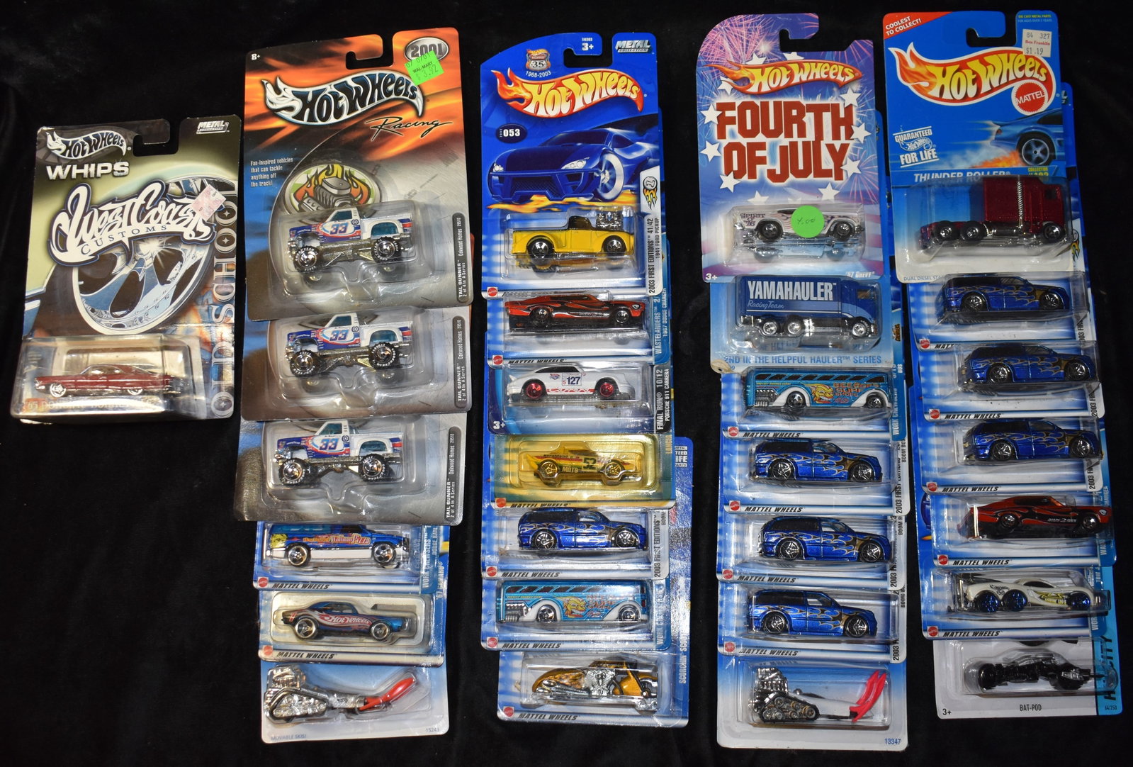 28 1:64 Scale Vintage Hot Wheels Diecast Cars: 28 1:64 Scale Vintage Hot Wheels Diecast Cars. New in their original packages. Rubber bands that once held the West Coast Customs 65 Pontiac Bonneville in place in its package have got old and broke o