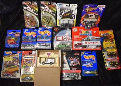 17 Vintage 1:64 Scale Diecast Cars - Hot Wheels, Revell, Matchbox