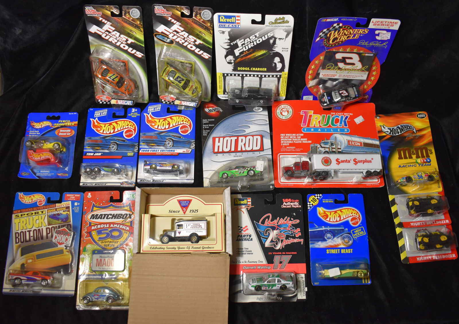 17 Vintage 1:64 Scale Diecast Cars - Hot Wheels, Revell, Matchbox: 17 1:64 Scale Diecast Cars - Hot Wheels, Revell, Matchbox. Fast & the Furious early editions. New in their packages. Cars vary from 1991 to the early 2000's. The one in the box was a mail in special.