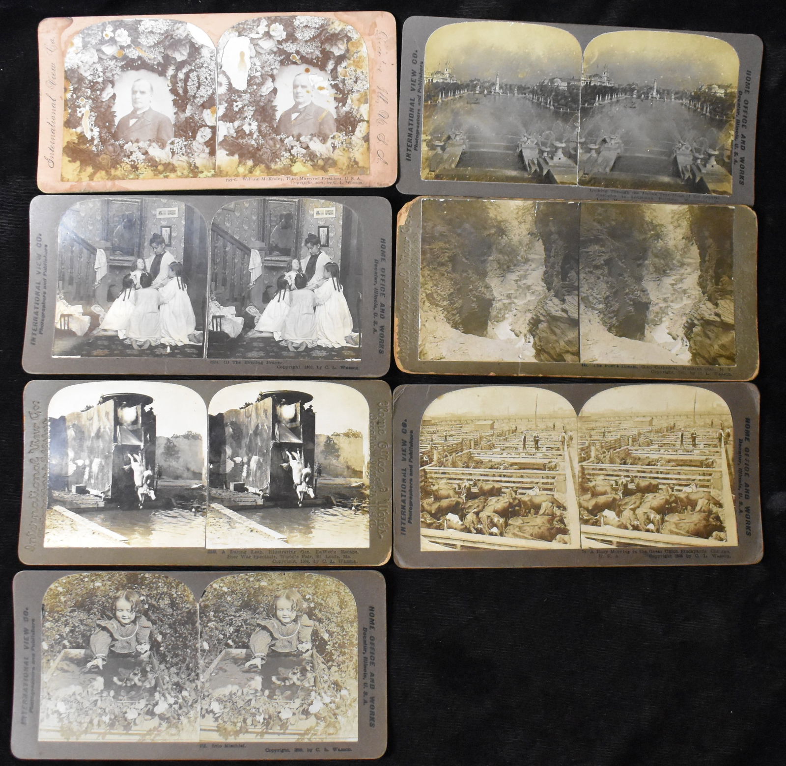 7 Stereoscope Viewer Cards 1899-1905 by International Viewer Company (1 of 3)