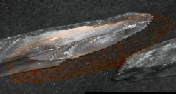 4" Knife River Chert Uniface Flake Knife Found in Mountrail Co. ND, Keele COA Ex: Dan Maas: 4" Knife River Chert Uniface Flake Knife Found in Mountrail Co. ND, Keele COA Ex: Dan Maas Collection.