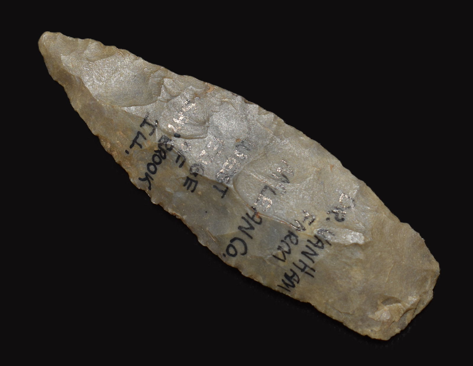 2 1/2" Archaic Cobden Spear Point found in McLean County, Ill (1 of 7)