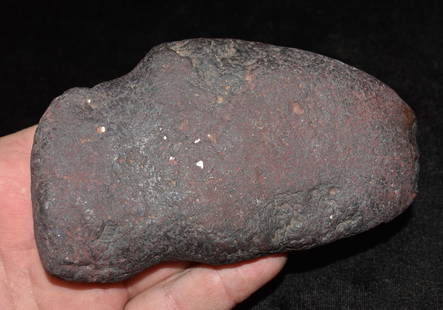 4 3/4" Hematite Axe Found near Cahokia Mounds, Illinois.: 4 3/4" Hematite Axe Found near Cahokia Mounds, Illinois by Kristie Schwab. A large example for the material type coming from that area.