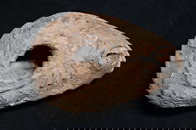 Holy Land Terracotta Oil Lamp Circa 400-700 AD. 3 5/8" long.: Ancient Roman Fired Clay Terracotta Oil Lamp from the Byzantine Era. Used as the main source of light for thousands of years the oil lamp was a very important inventions that was only slightly modifie