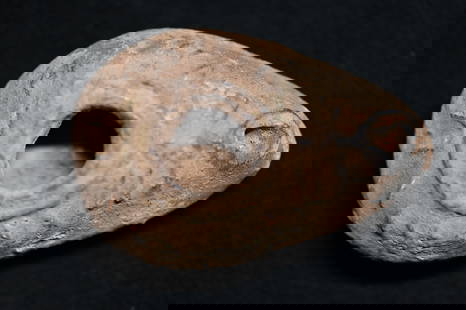 Holy Land Terracotta Oil Lamp Circa 400-700 AD. 3 5/8" long.: Ancient Roman Fired Clay Terracotta Oil Lamp from the Byzantine Era. Used as the main source of light for thousands of years the oil lamp was a very important inventions that was only slightly