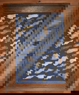 Frame of 50 Arrowheads found in Barry County, Missouri (Mostly Reed Springs): Frame of 50 Arrowheads found in Barry County, Missouri (Mostly Reed Springs). Arrowheads in this frame are from the combined collection of artifacts from Leonard Bisby born in Oklahoma In 1910 and