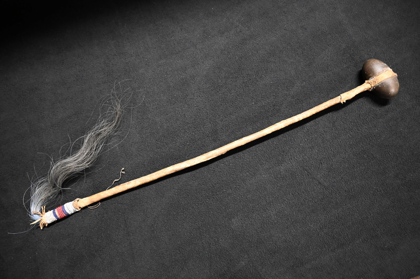 26" Plains Indian War Club W/Horse Hair Drop. (1 of 7)