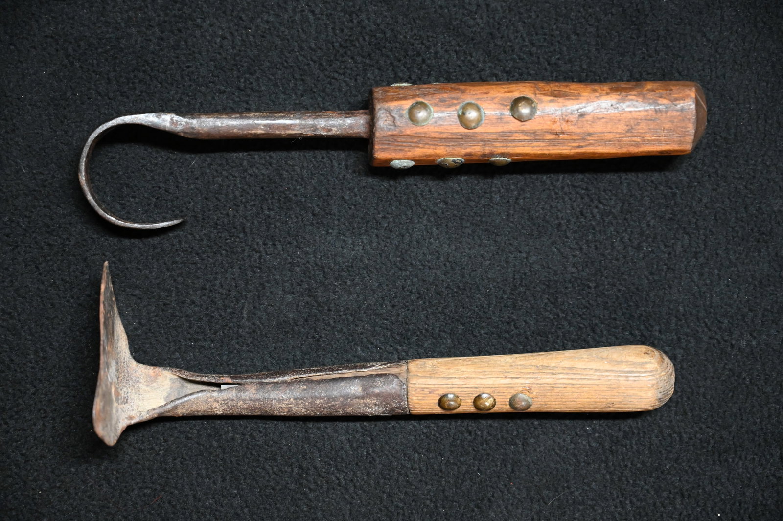 2 Tacked Native American Hide Scrappers Hand Forged.: 2 Tacked Native American Hide Scrappers Hand Forged. 9 1/2" long and hand forged.