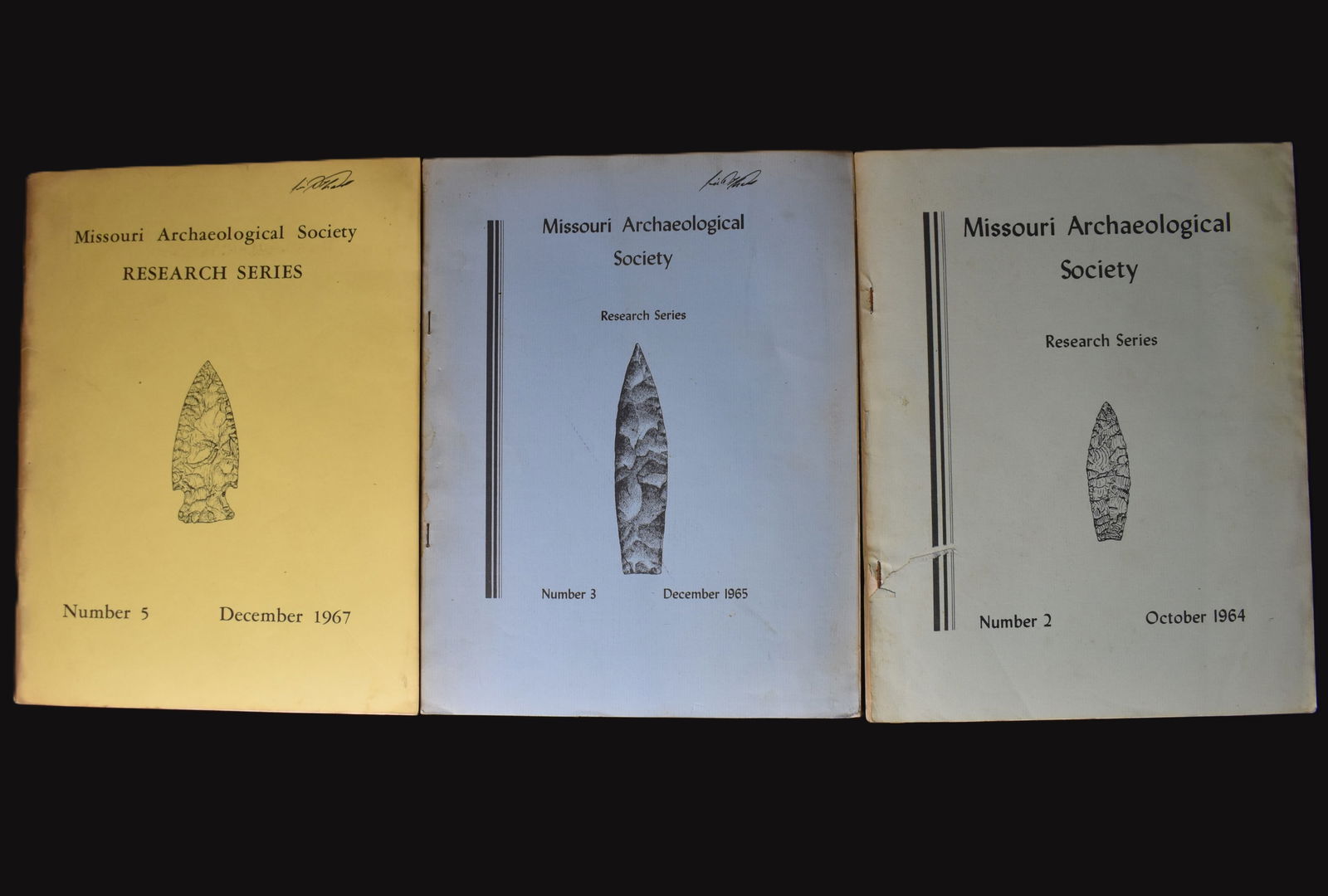3 1960's Missouri Archaeological Society Quarterly Books - Dec 1965, Oct 1964, Dec 1967 (1 of 5)