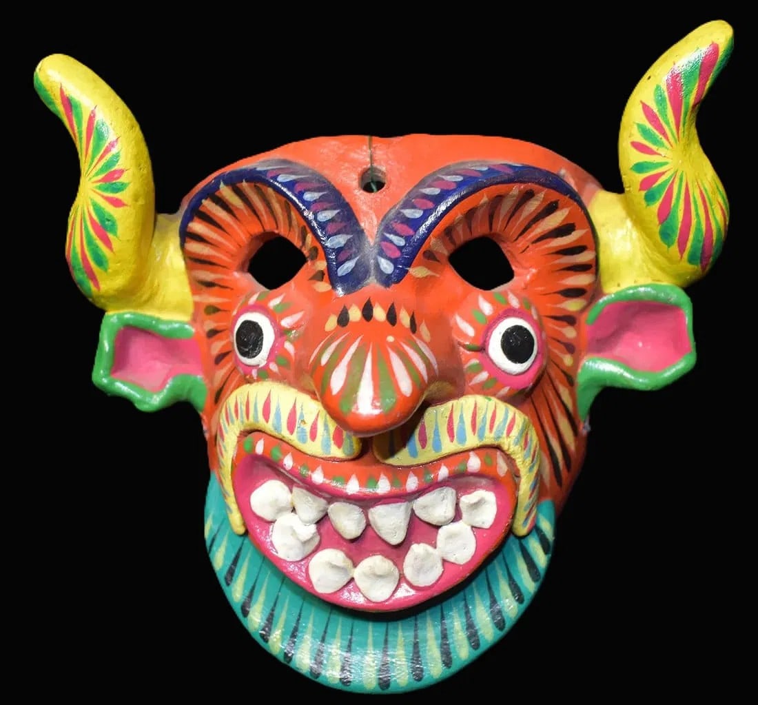 Hand Sculpted Clay Mask by Folk Artist Gerardo Ortega (1 of 7)