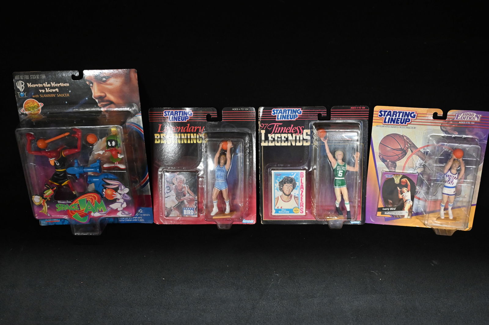 Larry Bird, Bill Russel, and Michael Jordan Figures. (1 of 5)