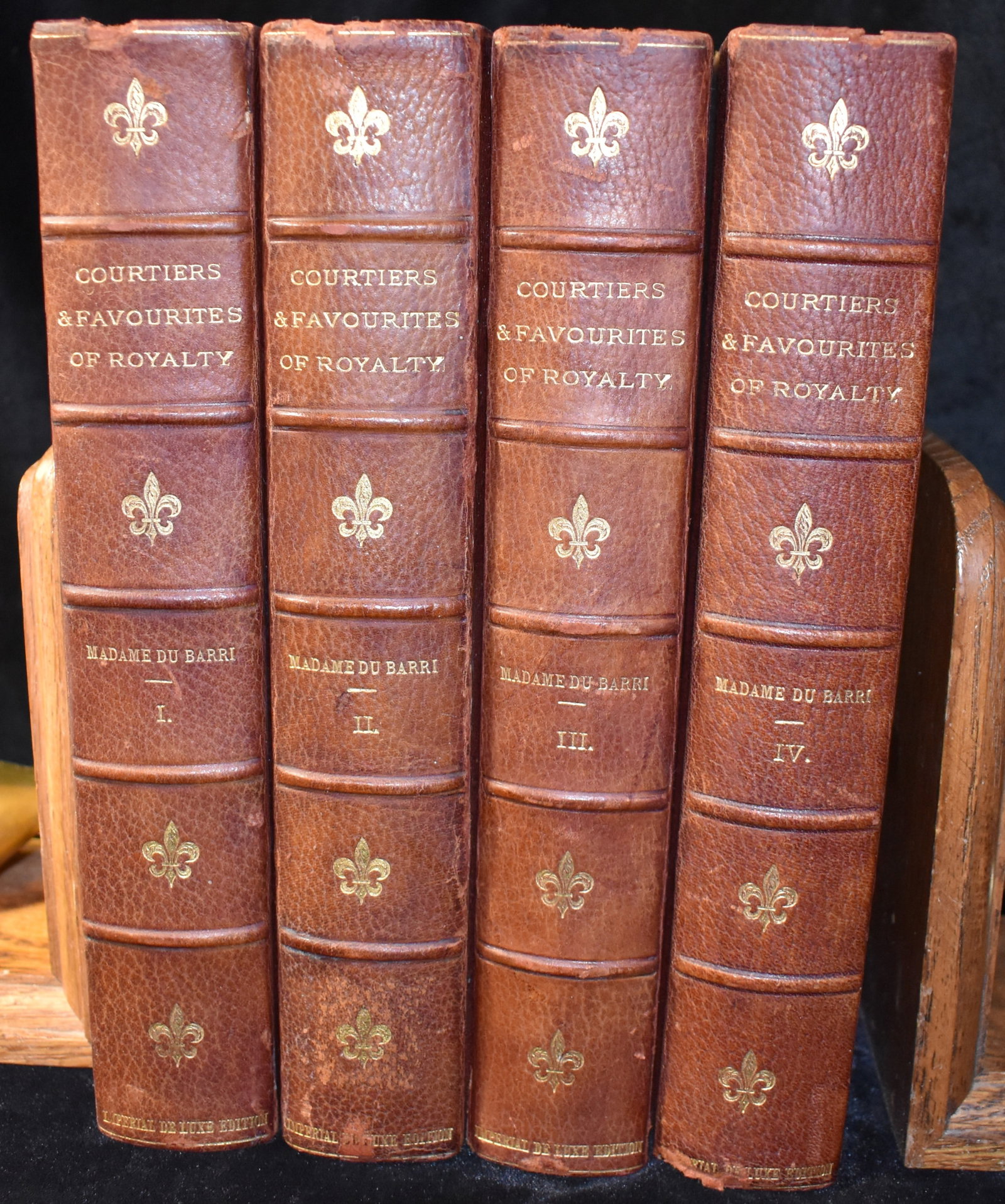 1903 Memoirs of Madame Du Barri Courtiers and Favourites of Royalty - 461 of 500 Limited Publishing: Memoirs of Madame Du Barri Courtiers and Favourites of Royalty "Versailles Edition" 4 Volume Set byMadame Du Barri. Published by Societe Des Bibliophiles/Merrill and Baker, Paris/NY 1903. A limited ed