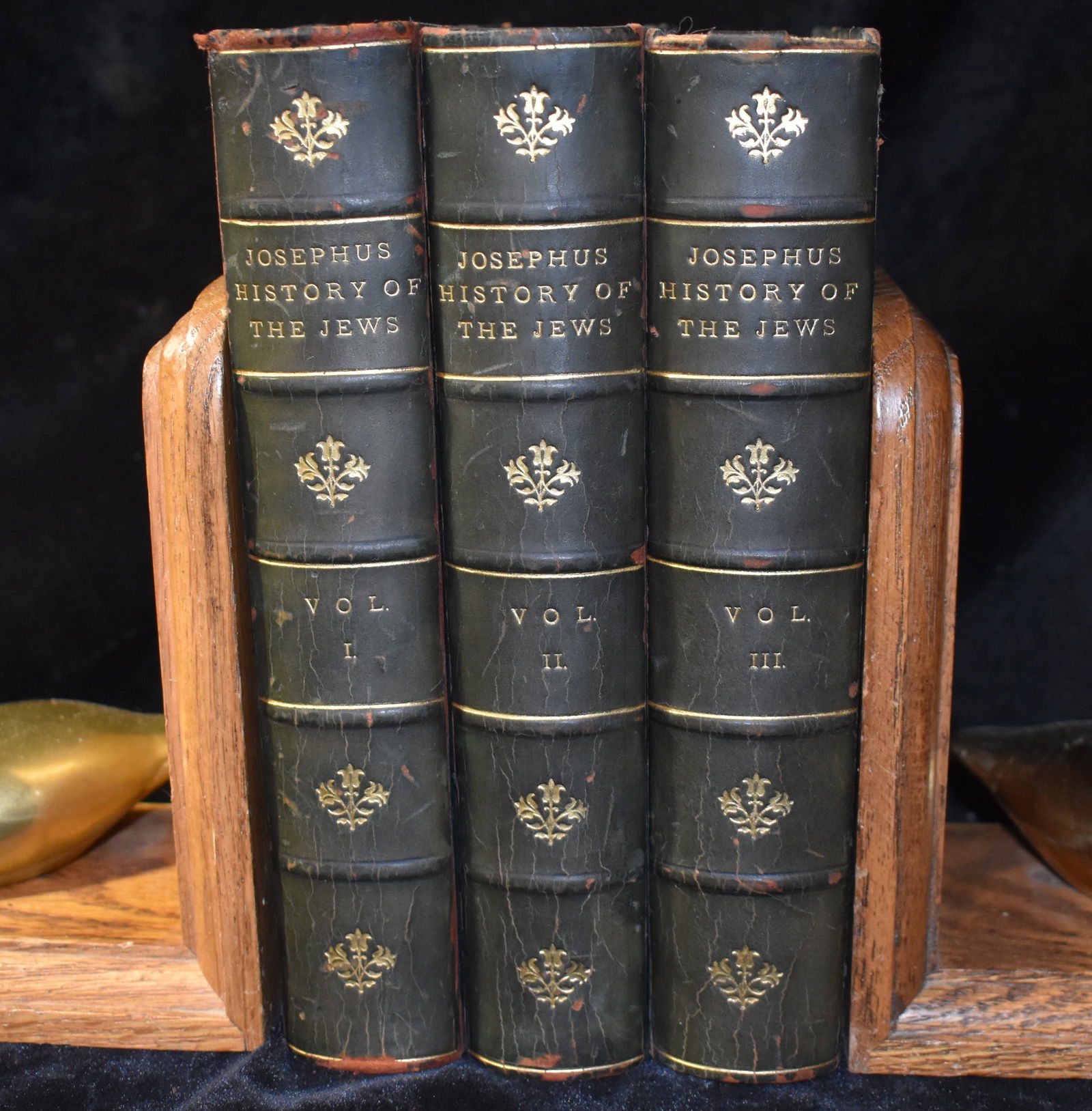 Circa 1910 The Works of Flavius Josephus: History of the Jews - 3 Volume Set Half Leather Hardbacks (1 of 12)