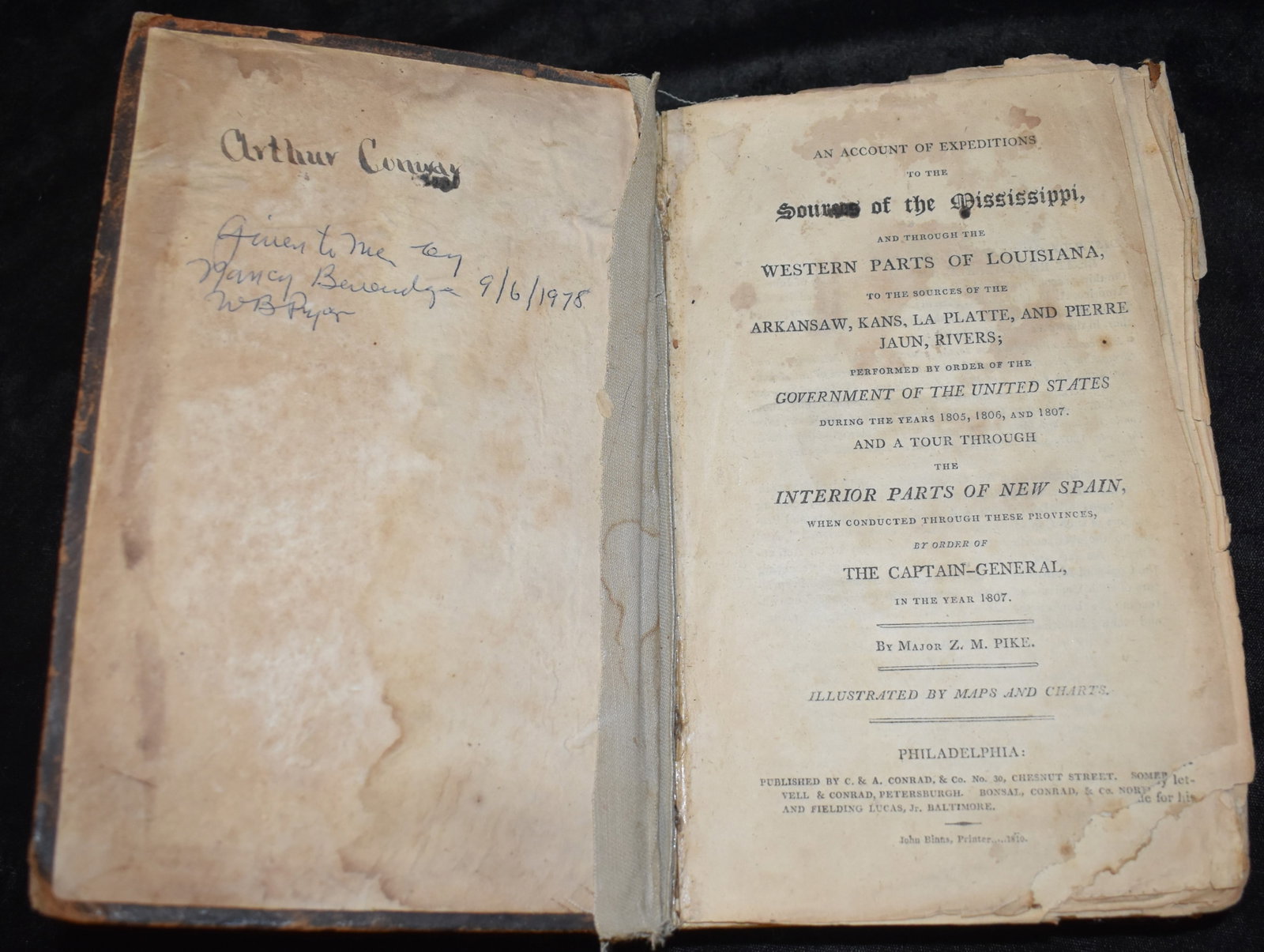 1810 1st ed An Account of Expeditions to the Sources of the Mississippi and through the Western: An Account of Expeditions to the Sources of the Mississippi and through the Western Parts of Louisiana, to the Sources of the Arkansas, Kans, La Platte, and Pierre Juan, Rivers; Performed by Order of 