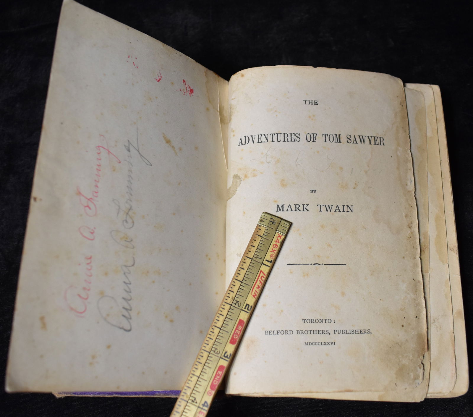 1876 The Adventures of Tom Sawyer By Mark Twain 1st Edition (1 of 9)