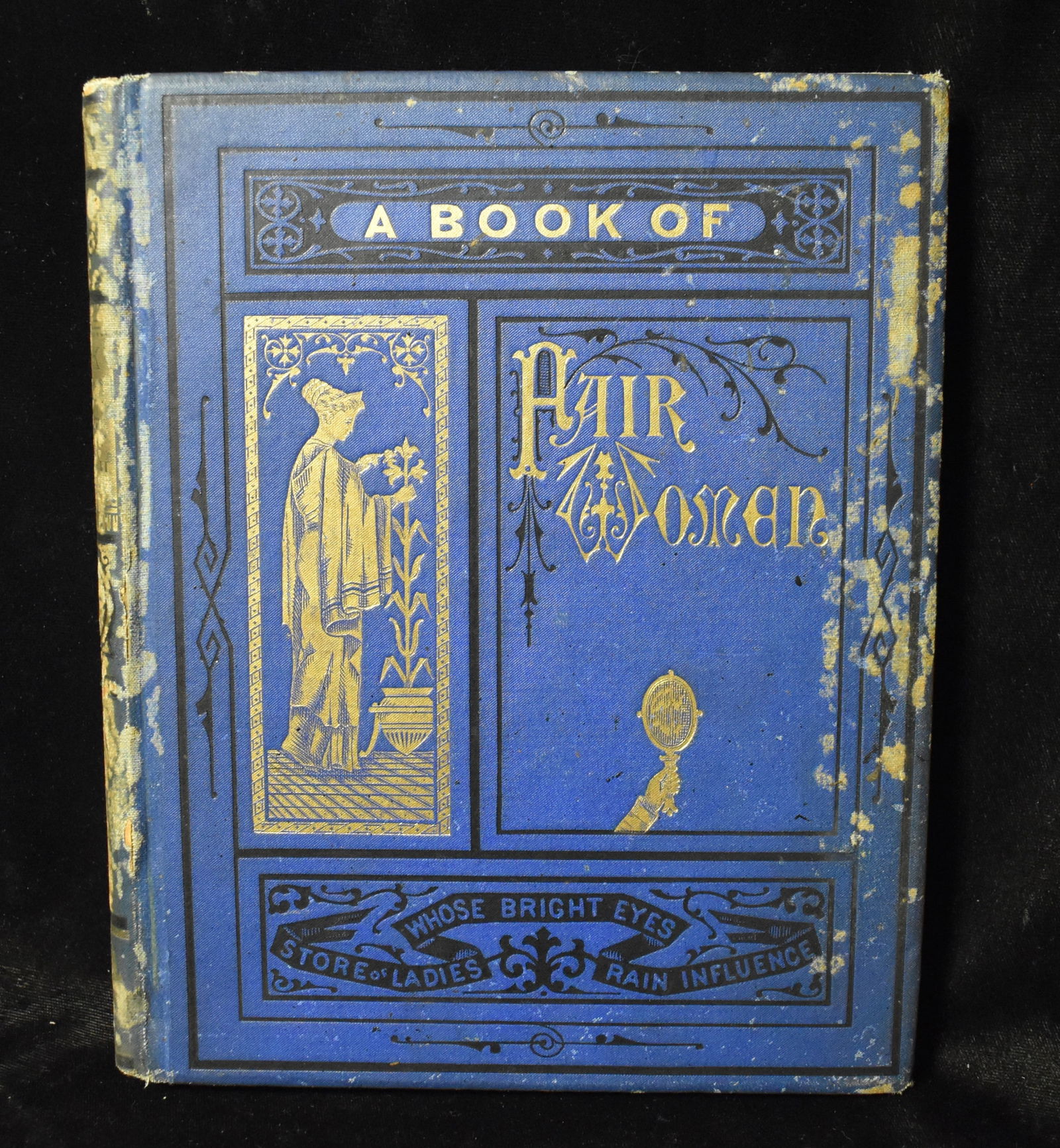 1879 A Book of Fair Women 1st Edition: A Book of Fair Women. Published by Rand McNally, Chicago, 1879. 1st Edition. Publishers original decorative blue cloth hardback with gold gilt. Good plus condition for its age. Cover has some spotting