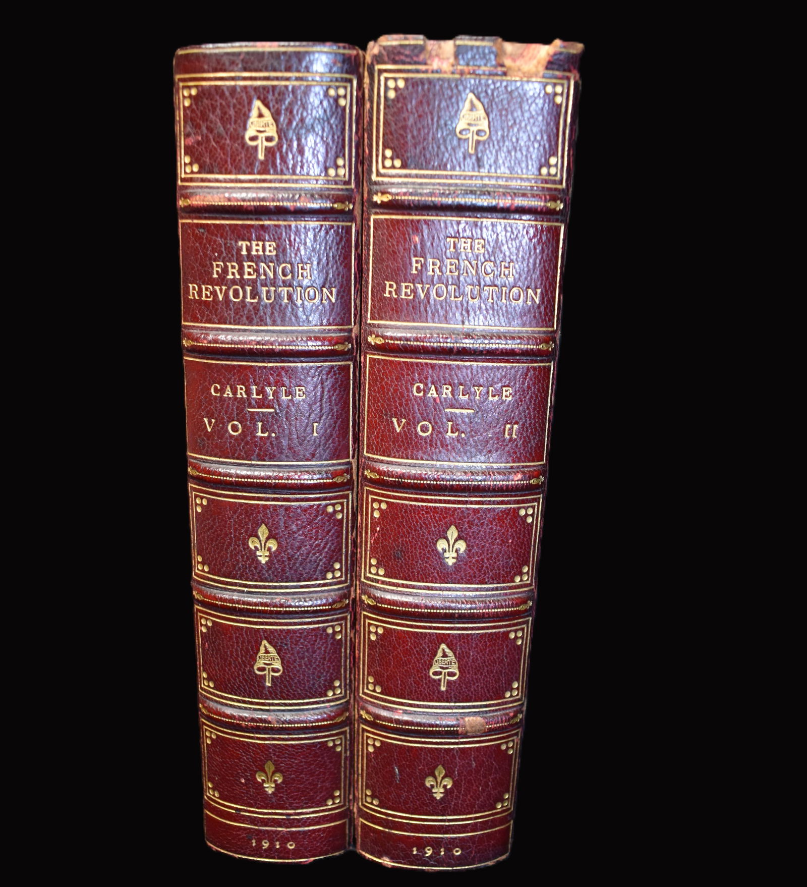 1910 The French Revolution by Thomas Carlyle - Half Leather 2 Volume Set (1 of 12)