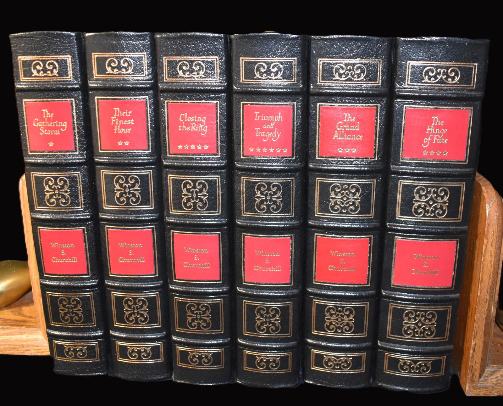 The Second World War by Winston S. Churchill (6 Volume Set) - Easton Press Full Leather Hardbacks (1 of 9)