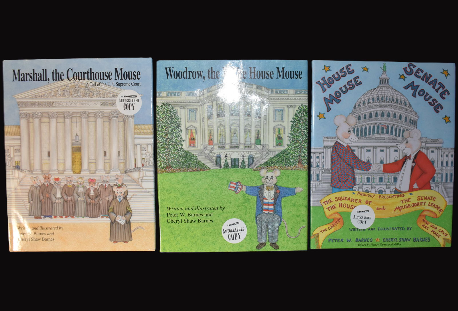 3 SIGNED 1st Edition Children's Books by Peter Barnes - Woodrow, the White House Mouse, Marshal the (1 of 12)