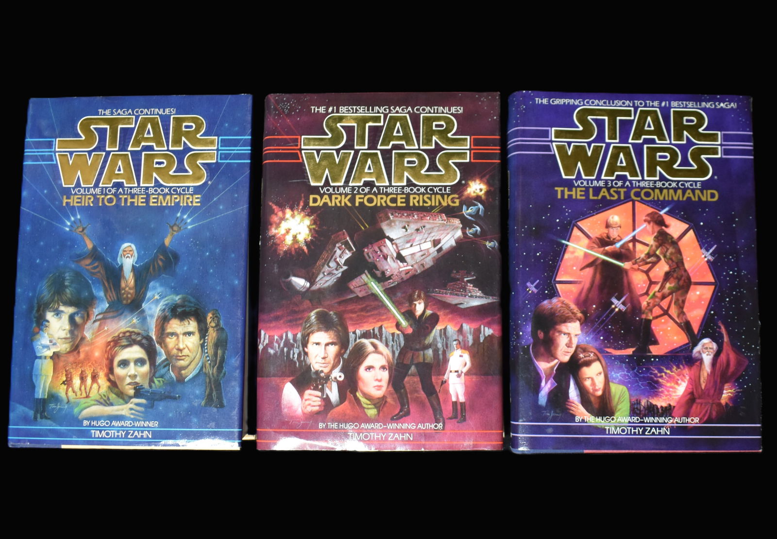 Star Wars : Heir to the Empire 1991, Dark Force Rising 1992, The Last Command 1993 by Timothy Zahn (1 of 12)