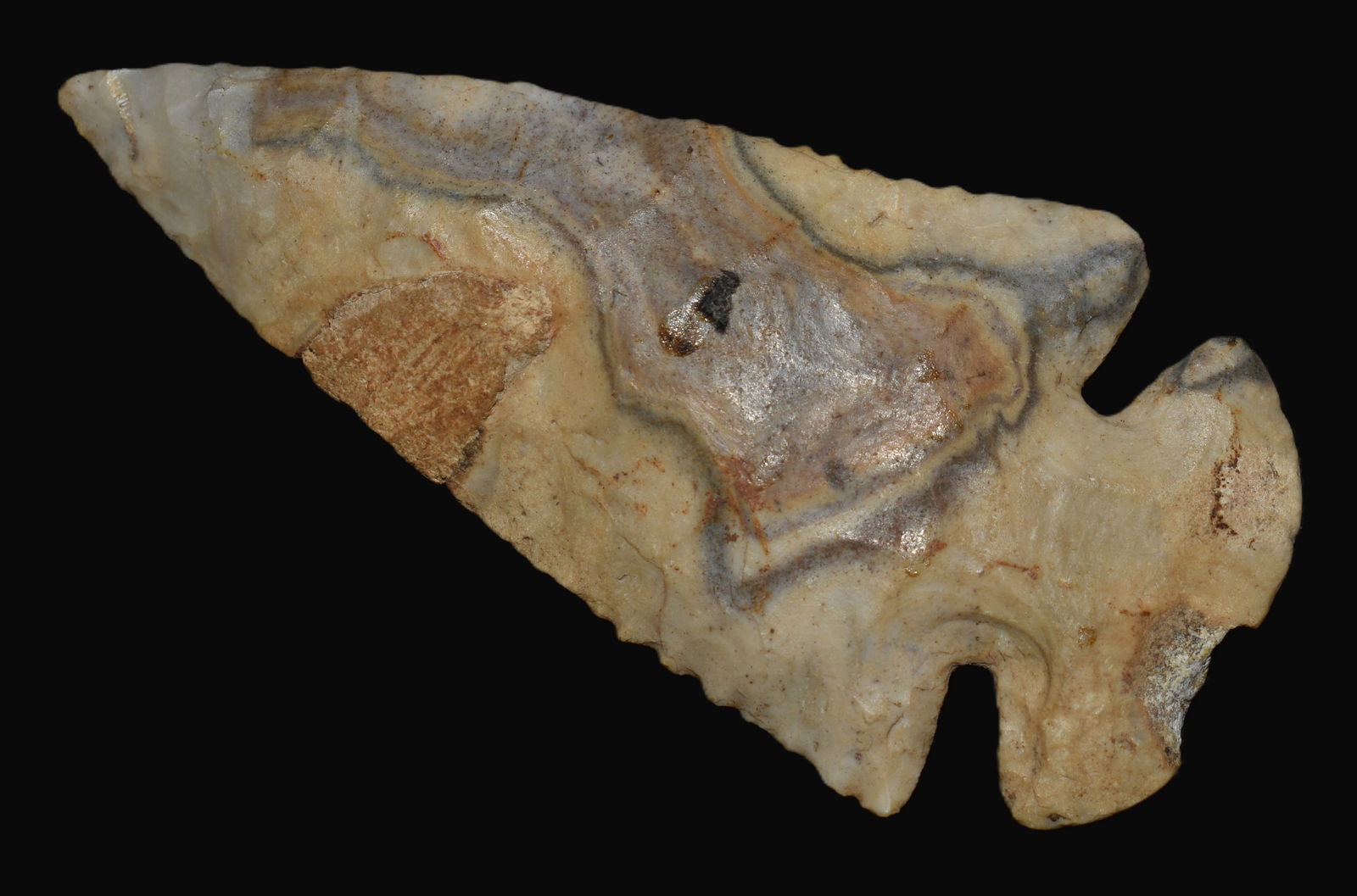 Very Colorful 3 7/16" Fulton County Blue Dovetail w/ restoration (1 of 9)