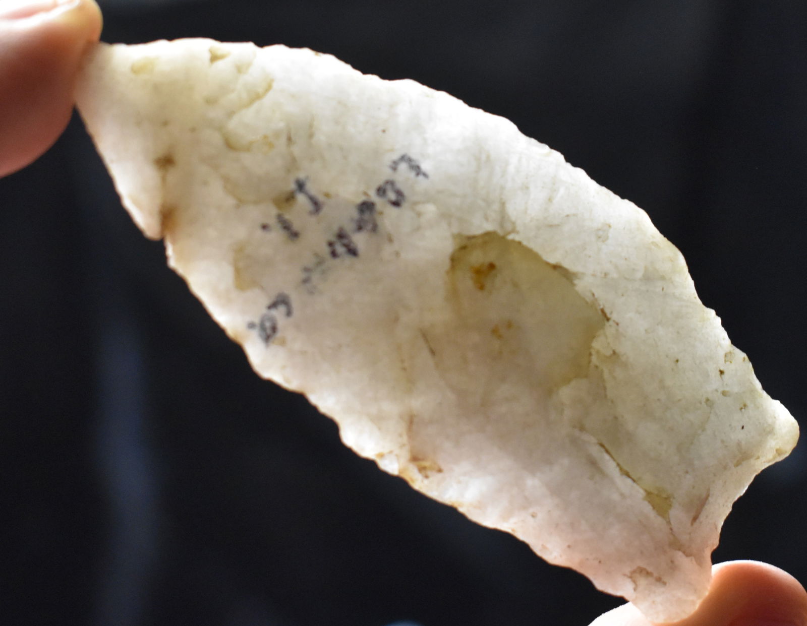 3 1/2" Semi-Translucent Quartz Blade found in Logan County, Illinois (1 of 10)