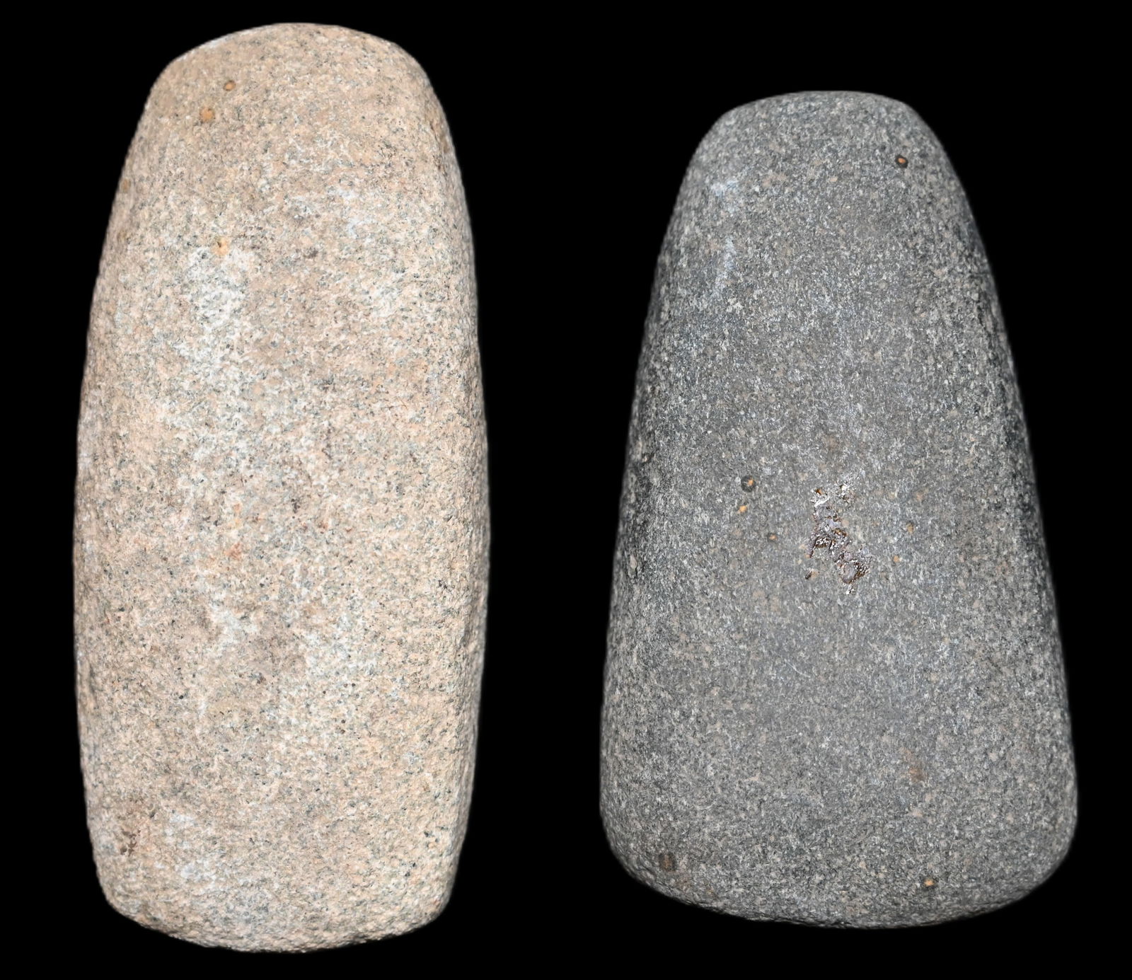 2 Granite Celt Preforms in mid manufacture 5 1/4" Longest Found in Fulton Co. Illinois Ex: Dean (1 of 7)