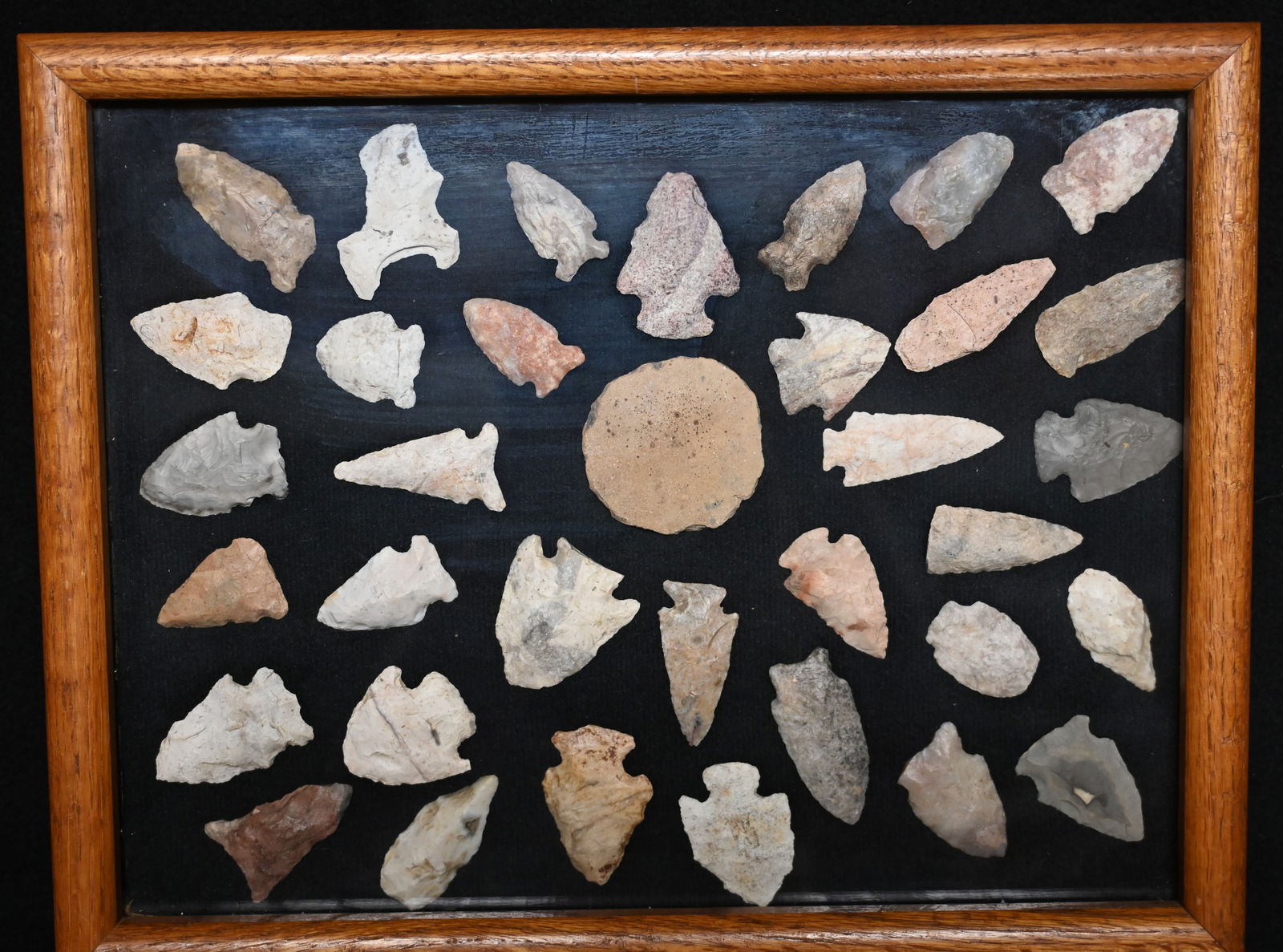 Frame of 35 Arrowheads Found in Linn Co. Missouri By Chris Morehead. (1 of 6)