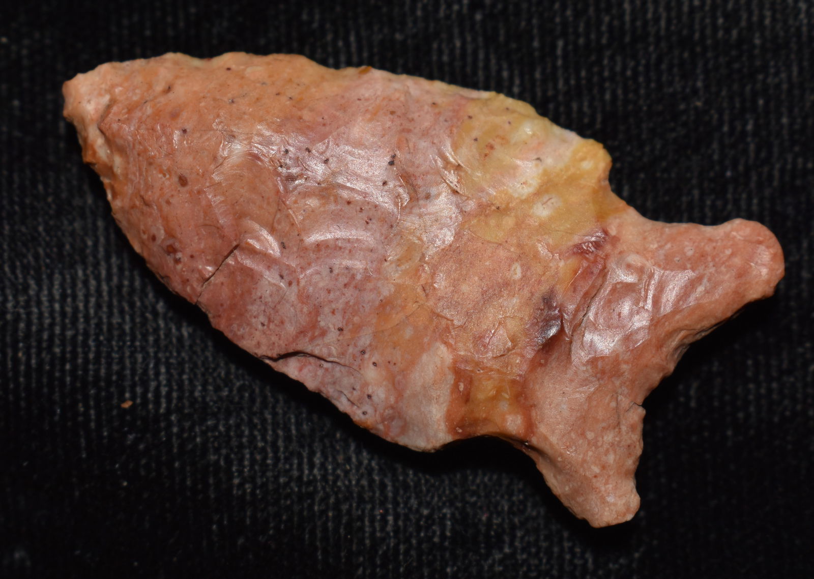 Colorful 1 3/4" Robinson Arrowhead found in Lincoln County, Missouri (1 of 9)
