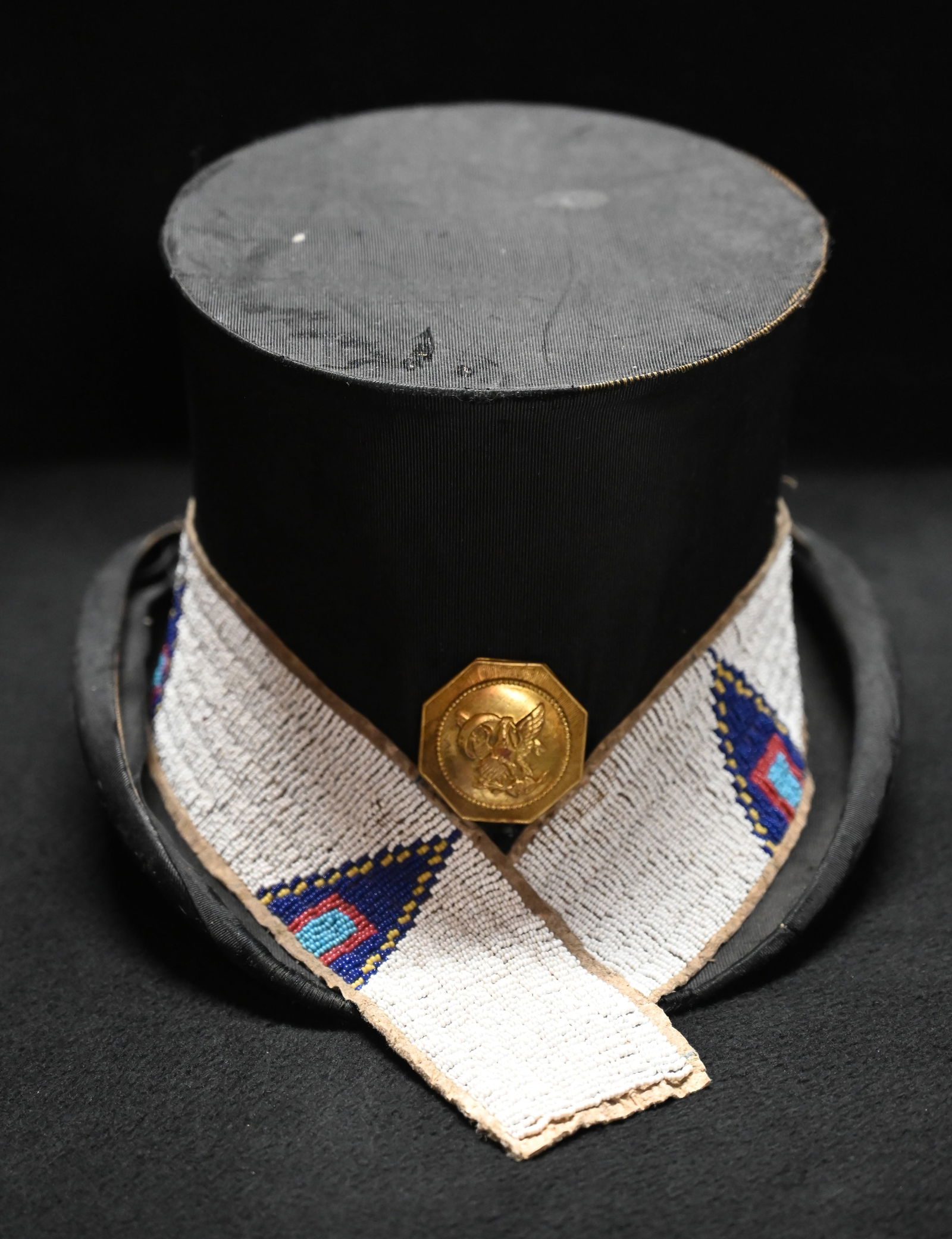 Native American Beaded Band Top Hat Dunlap & Co. 6" Top Hat. (1 of 8)