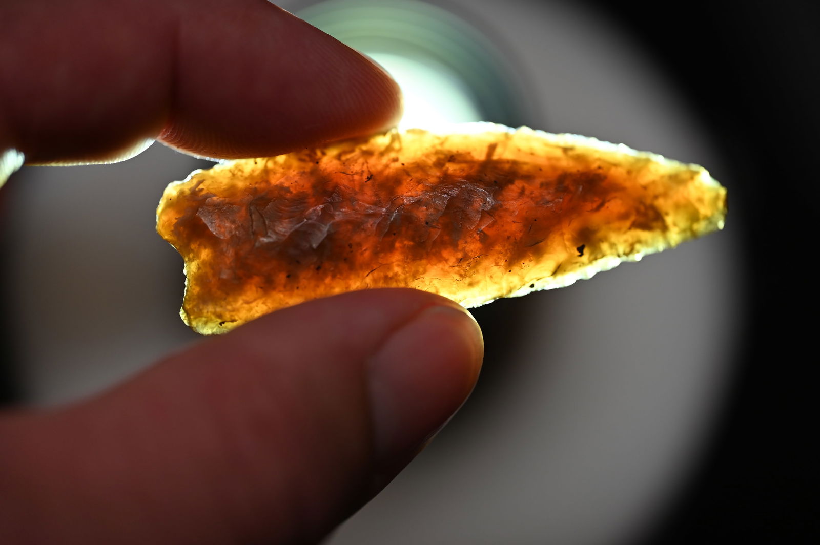 2 1/2" Knife River Chert Angostura Found in South Dakota. (1 of 7)