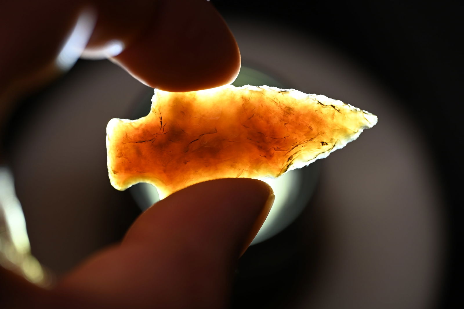 2" Table Rock Made from Translucent Knife River Chert Found in North Dakota. (1 of 7)