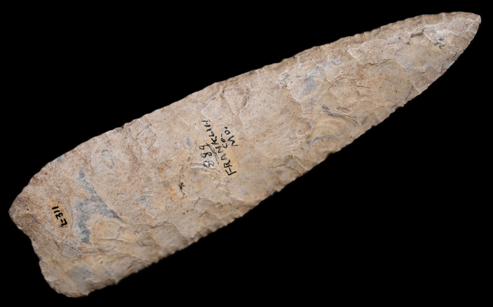 7 7/16" Dalton Knife Found in Franklin Co. Missouri 3 COA's Keele, Motley, & Rogers.  Great history (1 of 9)