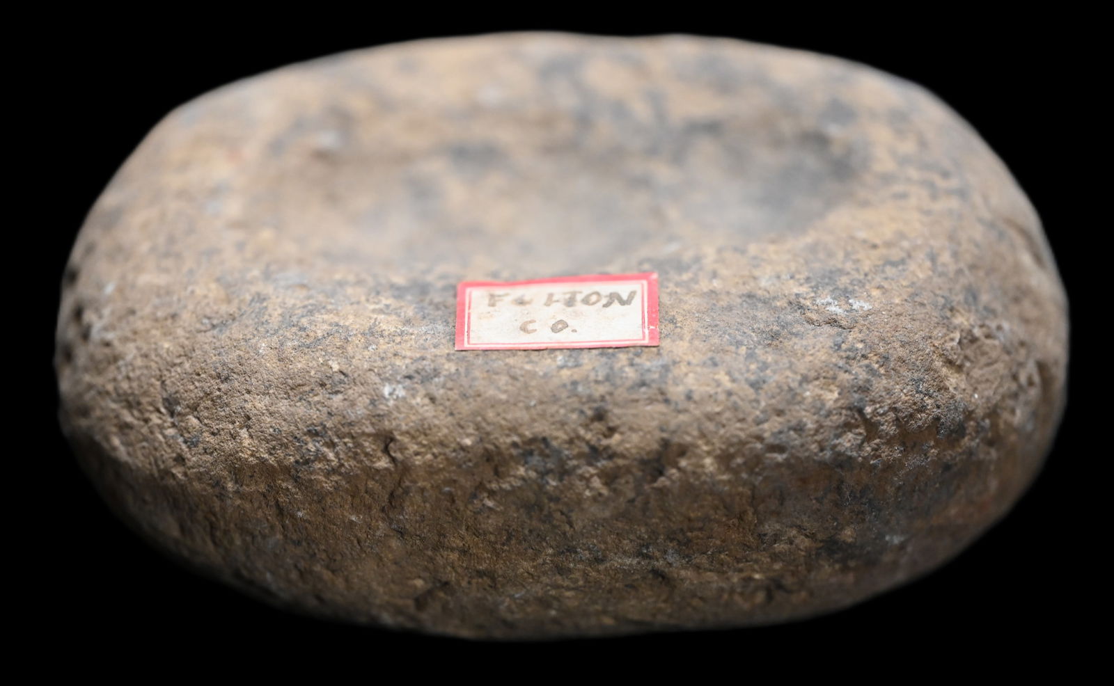 4 3/4" Stone 5 Hole Paint/Nutting Stone Found in Fulton Co. Illinois by Dean Dowling.  For nutting (1 of 6)