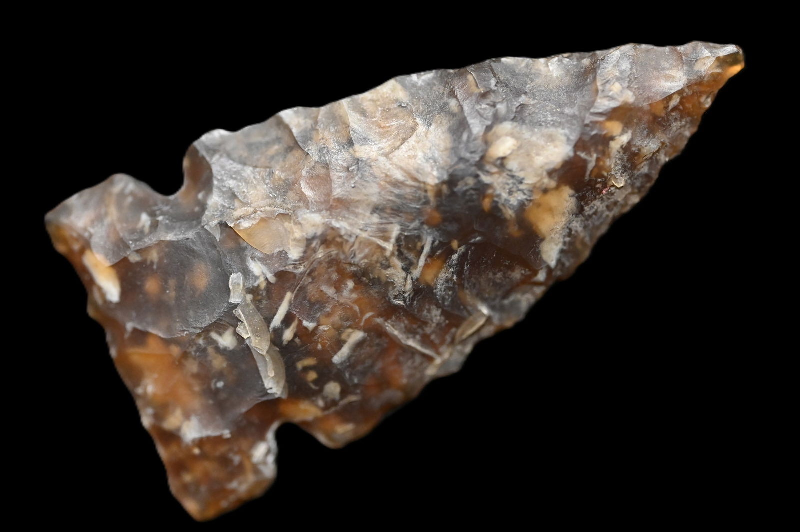 1 1/2" Plains Side Notched Knife River Chert Arrowhead Found in North Dakota Ex: Dan Maas (1 of 7)