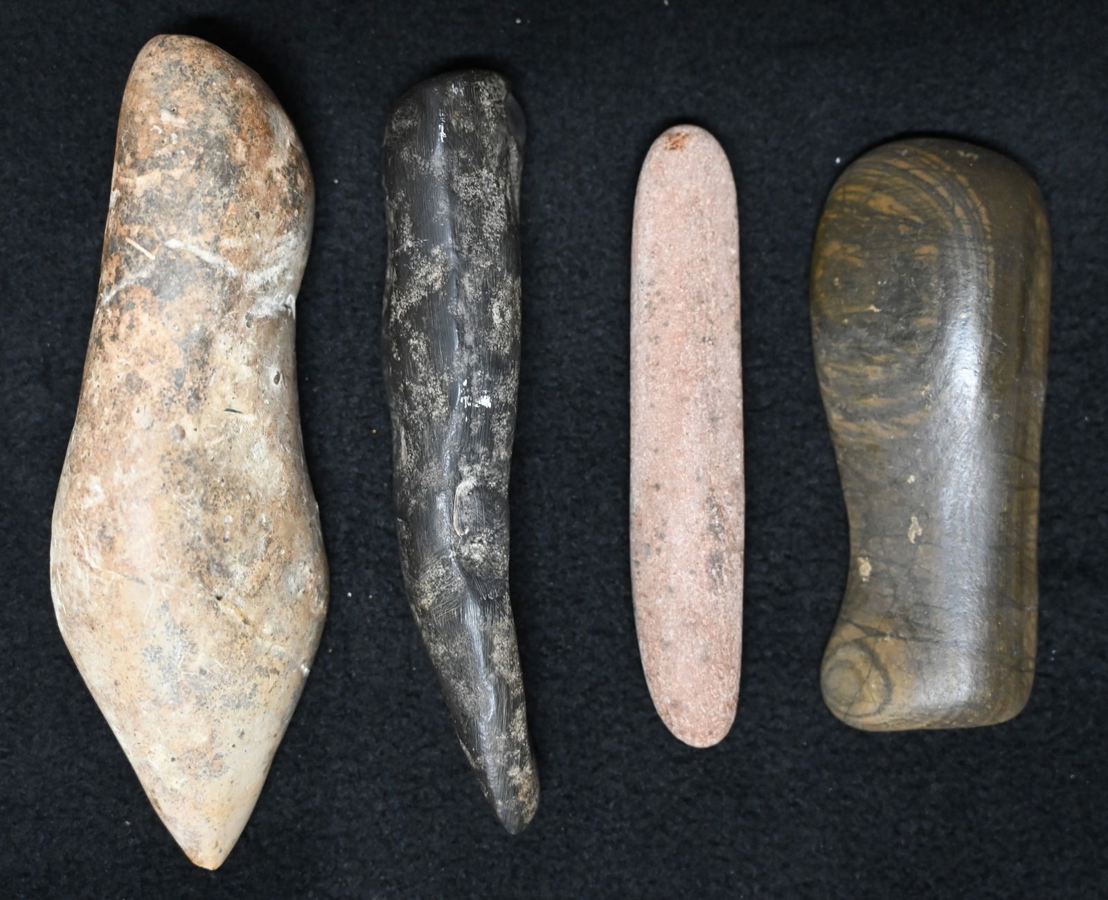 4 Ancient Flint Knapping Tools.  2 Pressure Flakers 5 1/2" Longest and 2 Small Billets. (1 of 5)