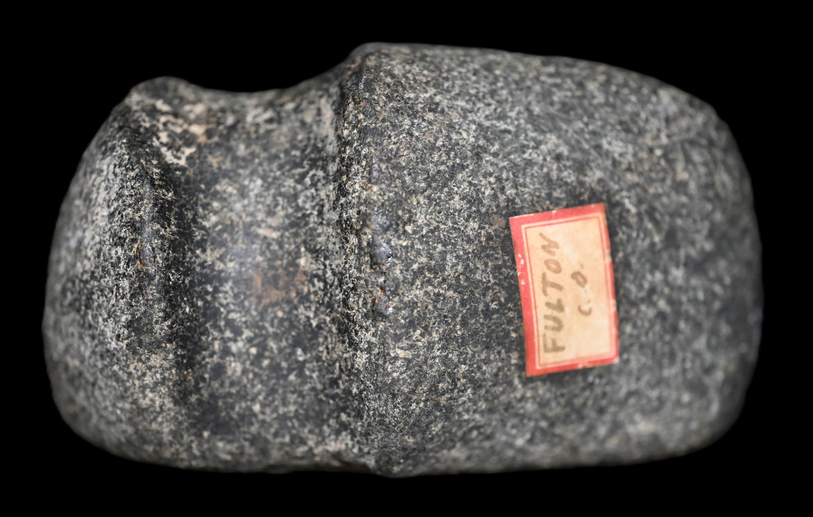 4 1/4" Granite 3/4 Groove Axe Found in Fulton Co. Illinois Ex: Dean Downing Collection. (1 of 7)