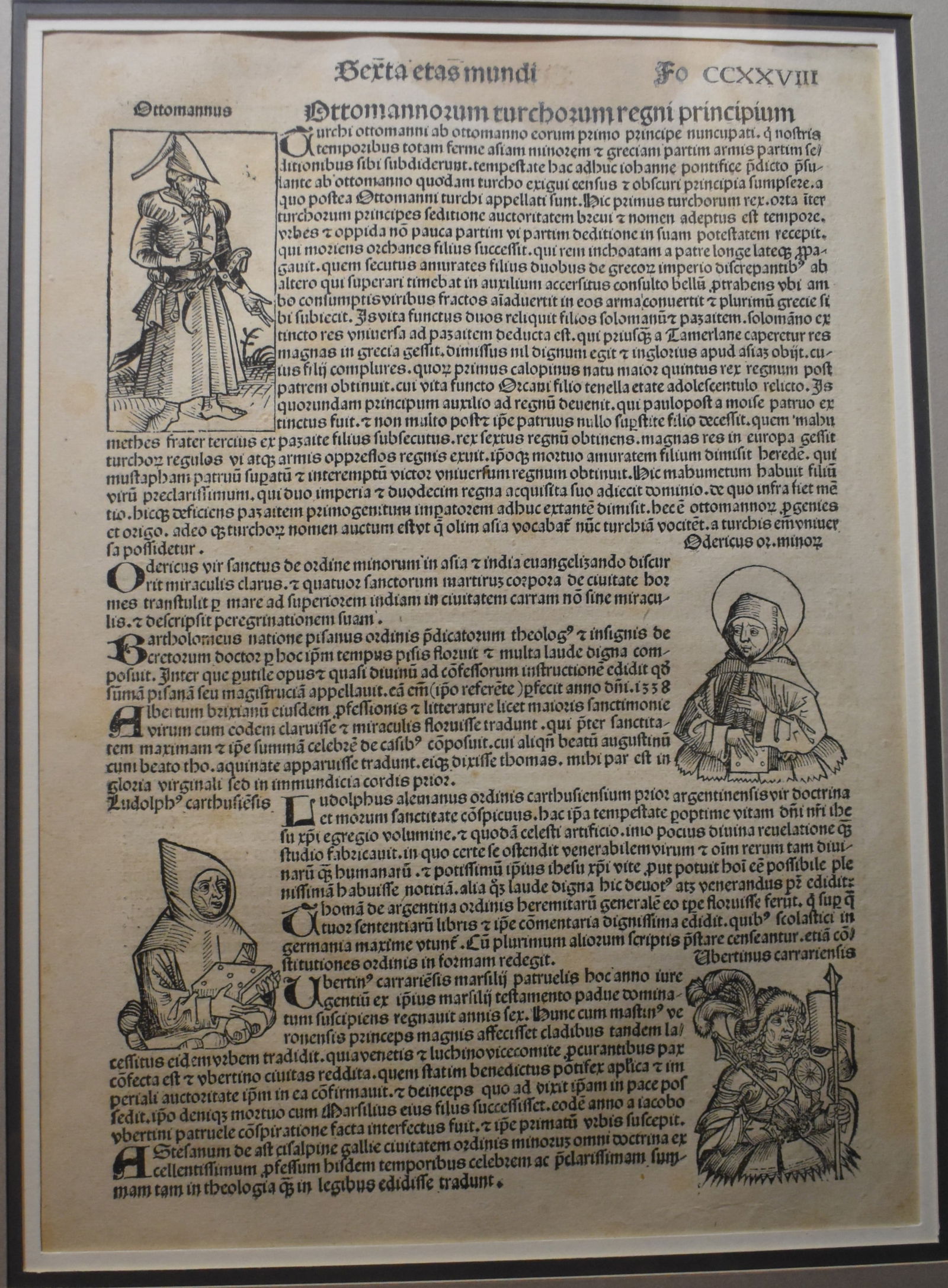 Original 1493 Leaf from the Nuremberg Chronicle (Liber Chronicarum) Folio CCXXVIII (1 of 6)